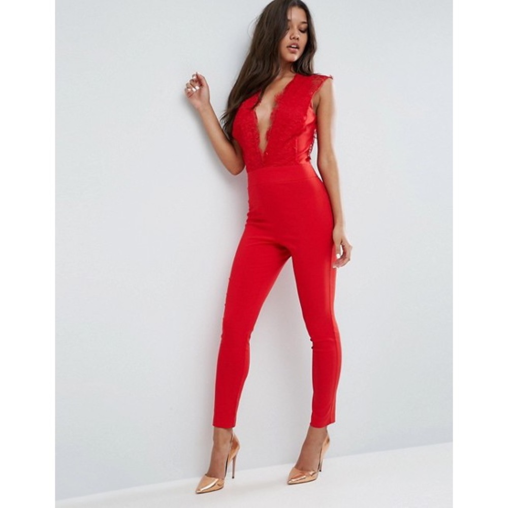 ASOS lace plunge jumpsuit